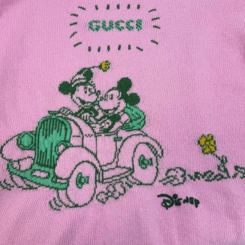 Gucci Gucci Pink co-branded classic logo Mickey Mouse wool sweate Size L / US 10 / IT 46 - 7 Thumbnail