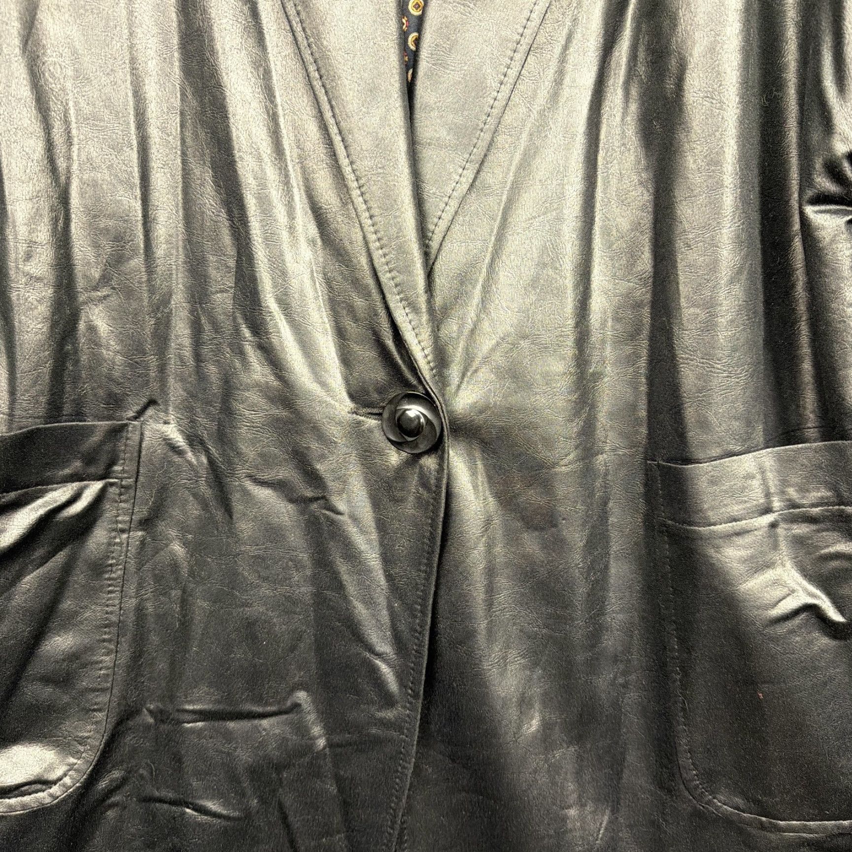 Vintage VINTAGE Lady Suzette Jacket Womens L Black Faux Leather Lined 80s Size L / US 10 / IT 46 - 2 Thumbnail