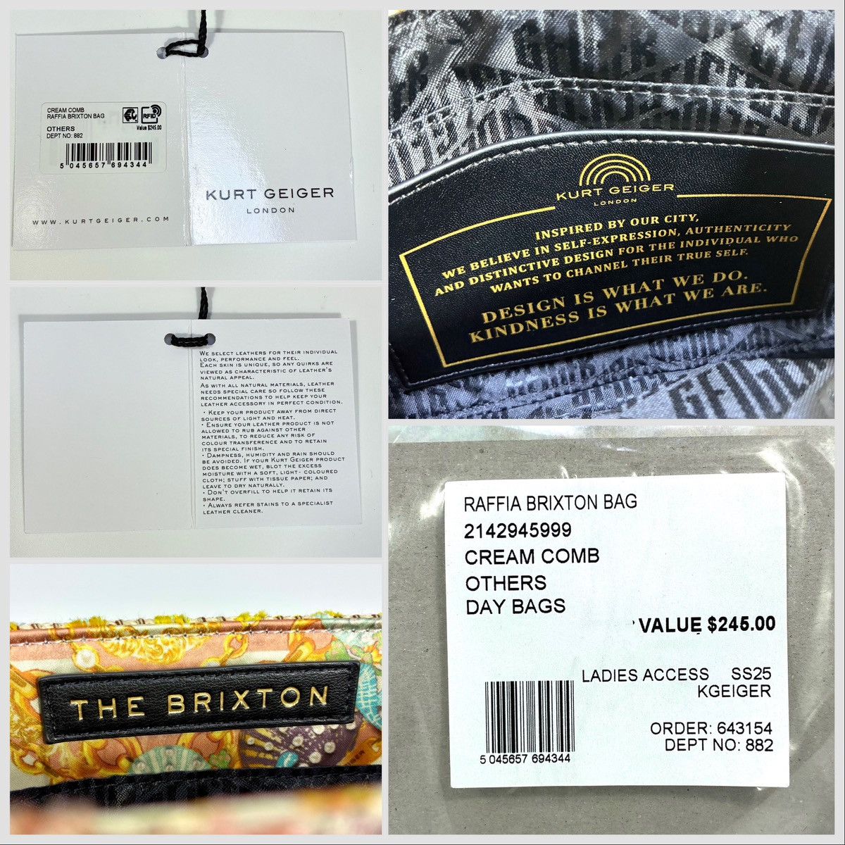 Kurt Geiger Kurt Geiger London Brixton Mixed Media Tweed Shoulder Bag Size ONE SIZE - 9 Thumbnail