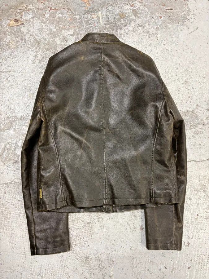 Armani 2000s Armani AJ Classic Biker Brown Leather Jacket Size US M / EU 48-50 / 2 - 6 Thumbnail