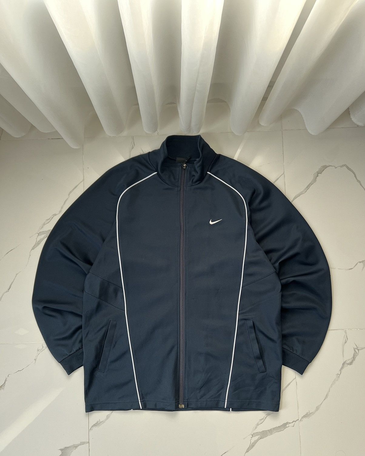 Nike × Vintage 90's NIKE TRACK JACKET SWOOSH LOGO RETRO Y2K Size US XL / EU 56 / 4 - 1 Thumbnail