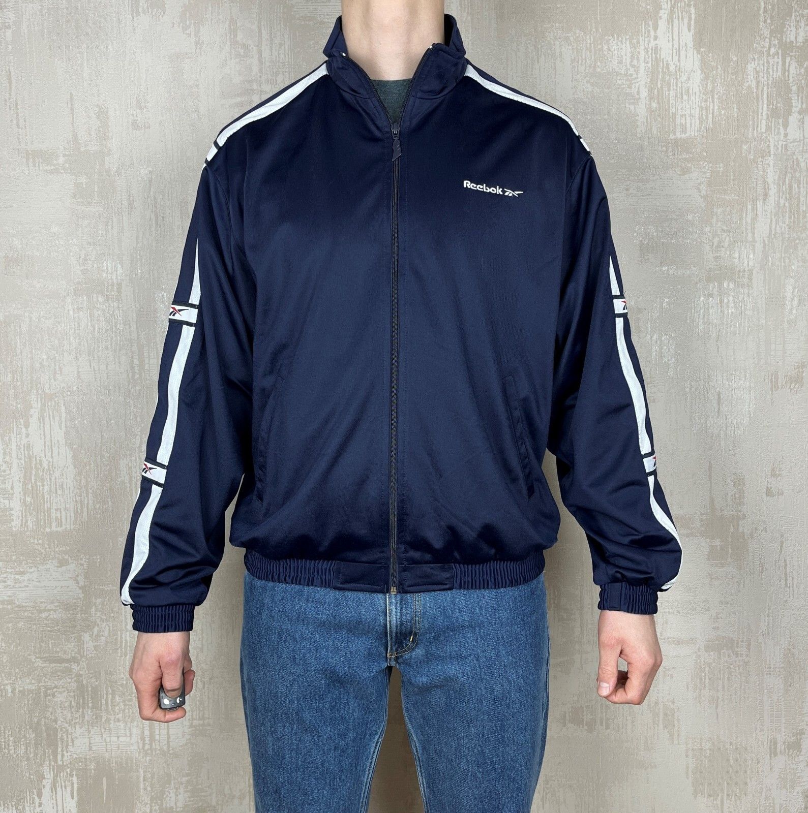 Reebok 90's Reebok Vintage Track Jacket Full Zip Size US L / EU 52-54 / 3 - 3 Thumbnail
