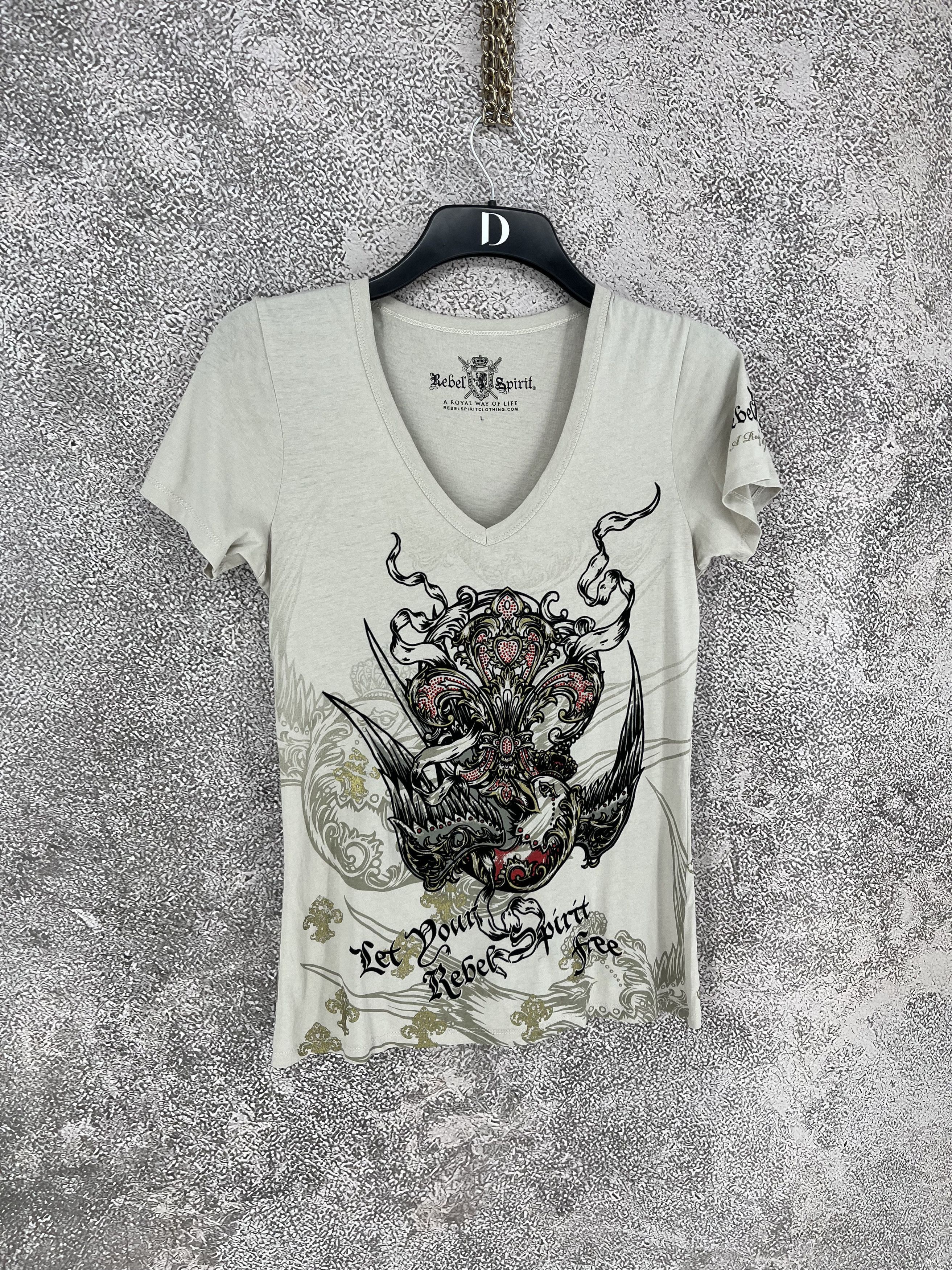 Ed Hardy Vintage Y2K Rebel Spirit AllOver Eagles Wings Ed Hardy Style Size L / US 10 / IT 46 - 2 Thumbnail