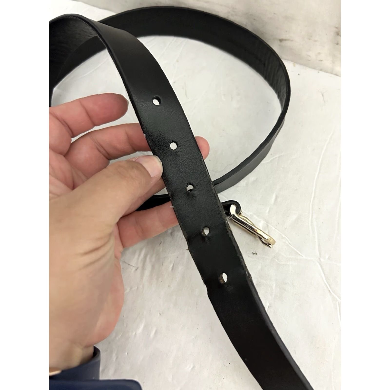Banana Republic VINTAGE Banana Republic Womens Belt Black Medium Leather Waist Belt 35” Womens Size ONE SIZE - 4 Thumbnail
