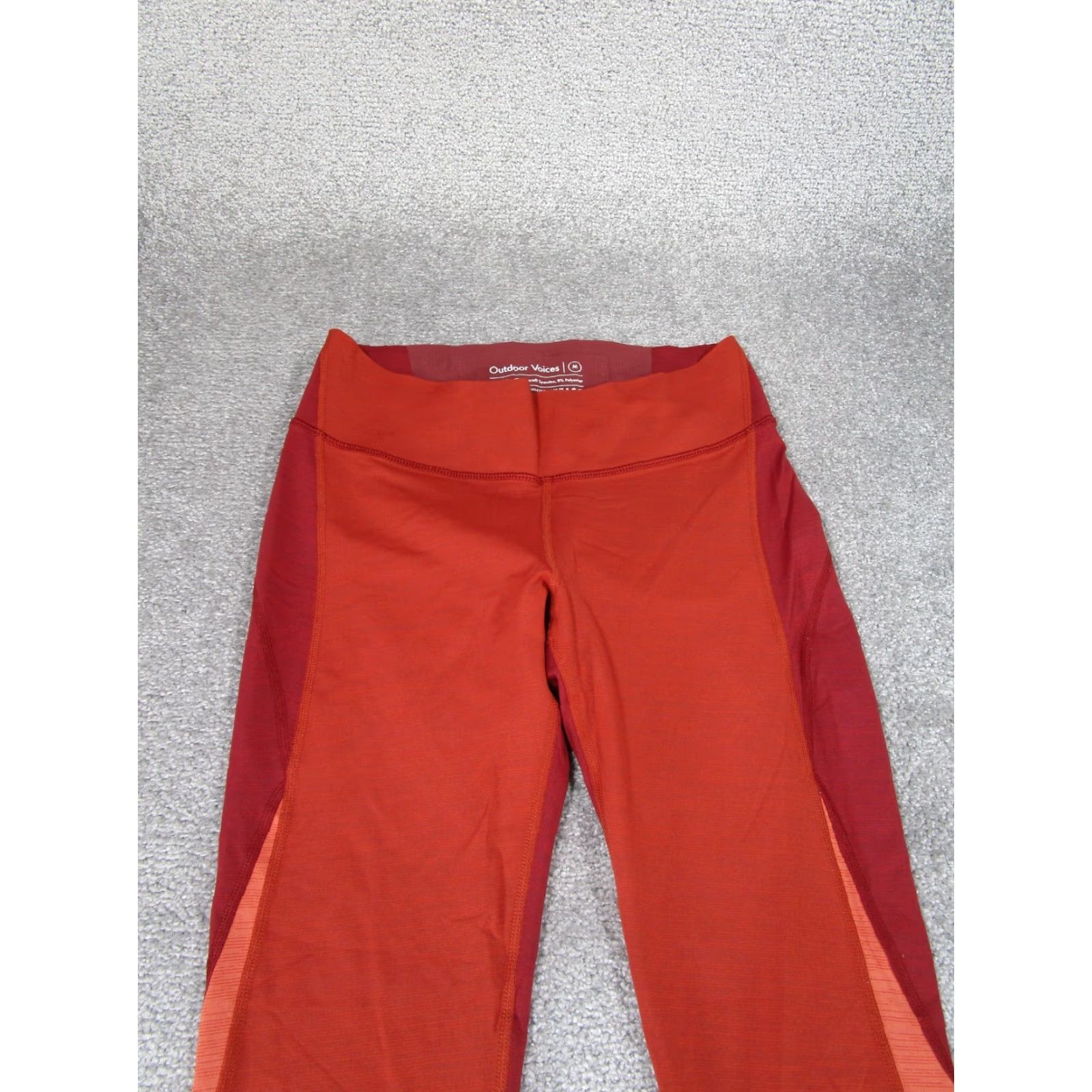 Outdoor Voices Outdoor Voices Leggings Women's Medium Red Colorblock Cropped Athletic Compression Run Yoga Activewear Colorful Womens Size 32" / US 10 / IT 46 - 2 Thumbnail