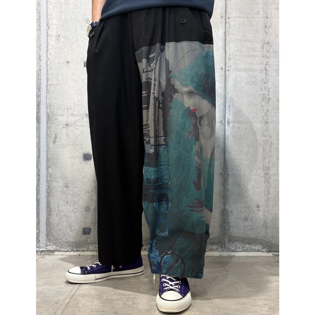 Yohji Yamamoto BLACK Scandal Yohji Yamamoto 20AW Art Design Stretch Pants Size US 36 / EU 52 - 2 Thumbnail