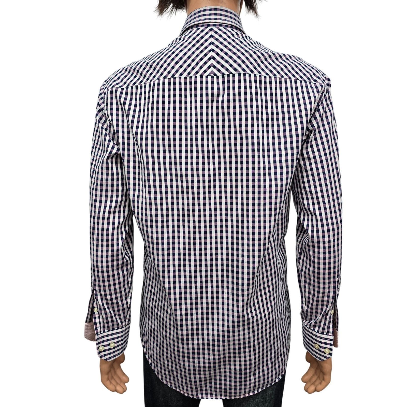 Johnston & Murphy JOHNSTON & MURPHY Dress Shirt Sz M Tailored fit Flip Cuff Size US M / EU 48-50 / 2 - 10 Thumbnail