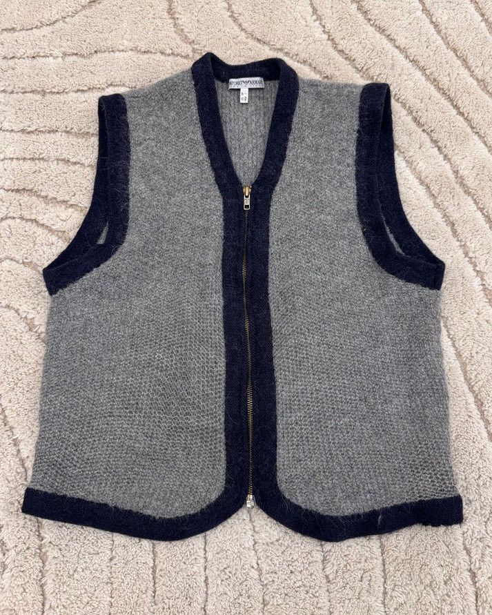 image of 2000S Emporio Armani Wool Vest (S) in Grey, Men's (Size Small)