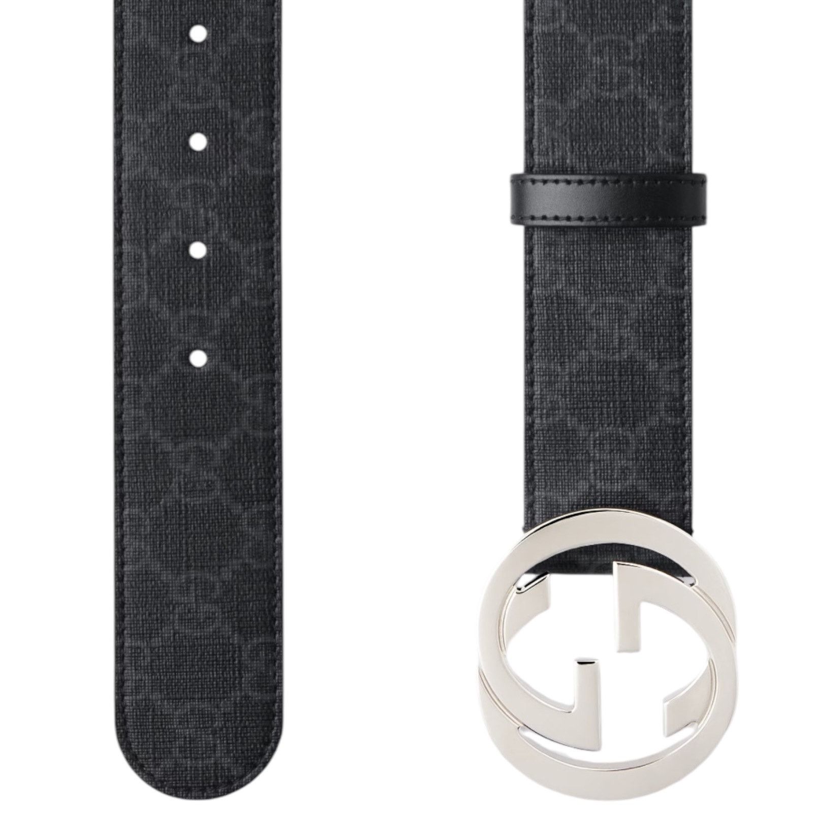Gucci Gucci GG Interlocking Buckle Supreme Canvas Belt Black 80/32 Size 32 - 8 Thumbnail