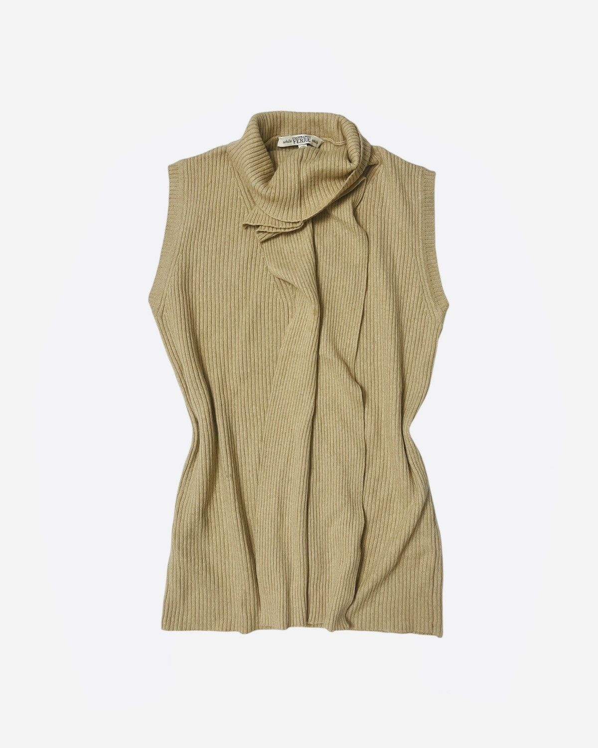 Gianfranco Ferre Gianfranco Ferre Y2K Asymmetrical Draped Sleeveless Knit Top Size M / US 6-8 / IT 42-44 - 3 Thumbnail