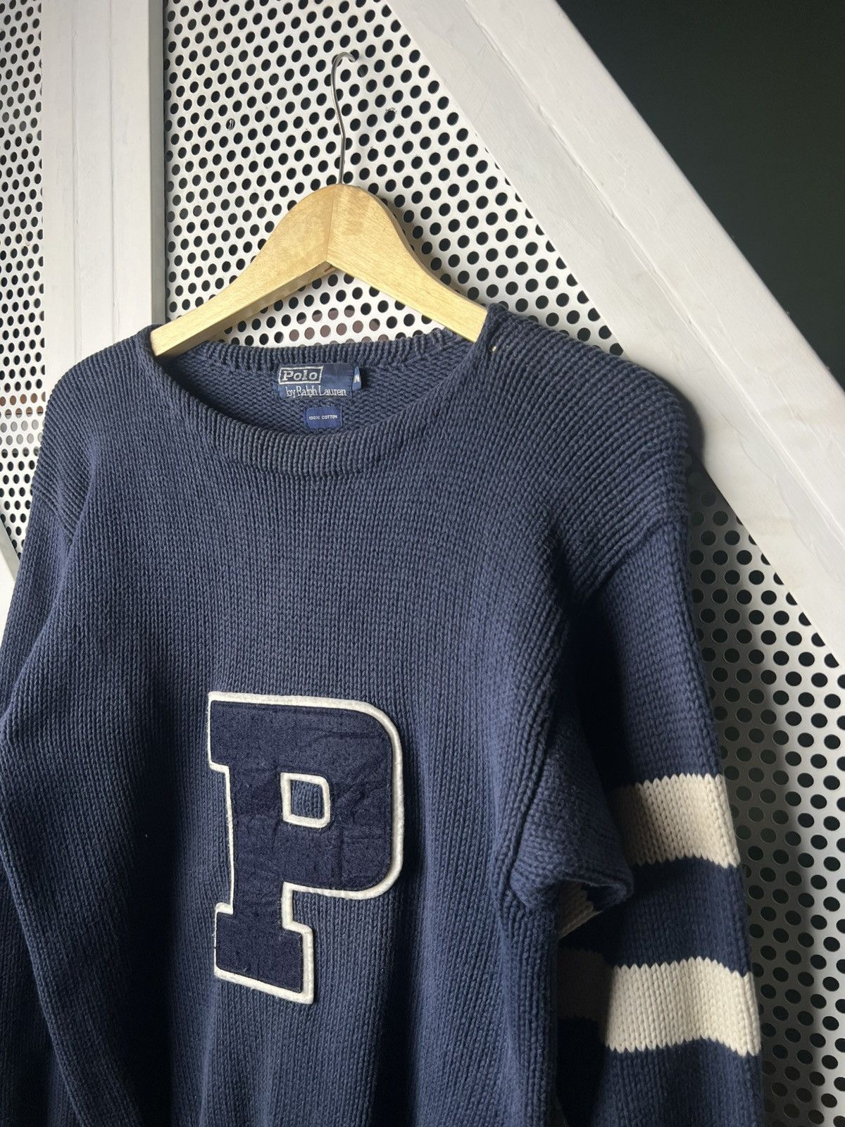 Polo Ralph Lauren Polo Ralph Lauren “P” Letterman Knit Sweater Size US M / EU 48-50 / 2 - 3 Thumbnail