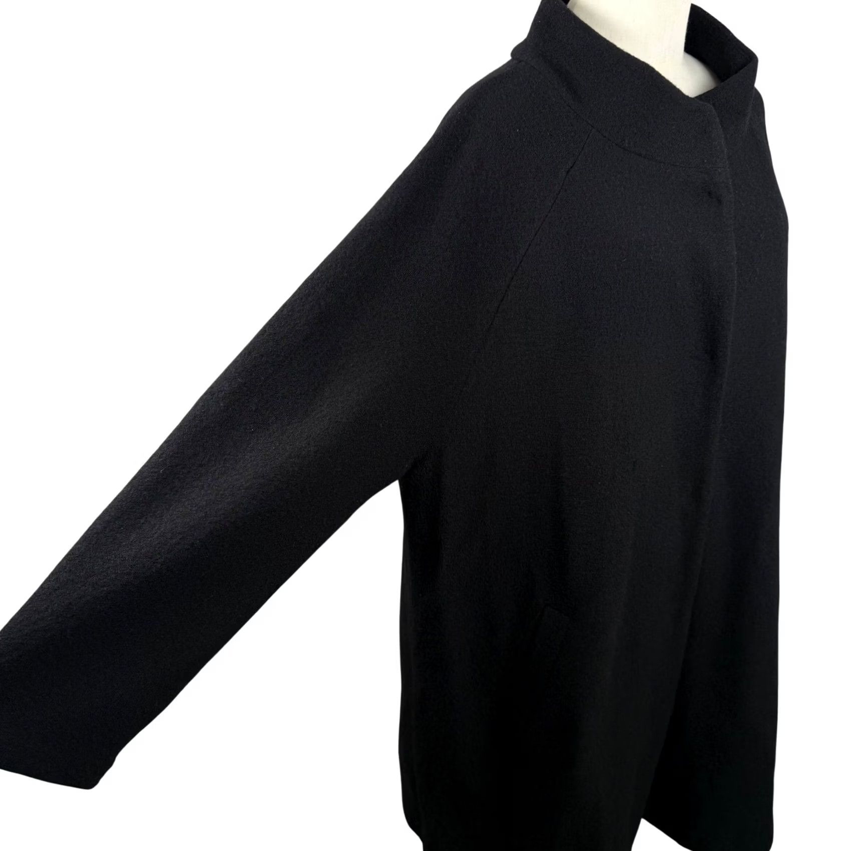 Cynthia Rowley Cynthia Rowley Wool Coat Black 2X Overcoat Veil Funnel Neck Hidden Button Minimalist EUC Womens Size XXL / US 16-18 / IT 52-54 - 5 Thumbnail