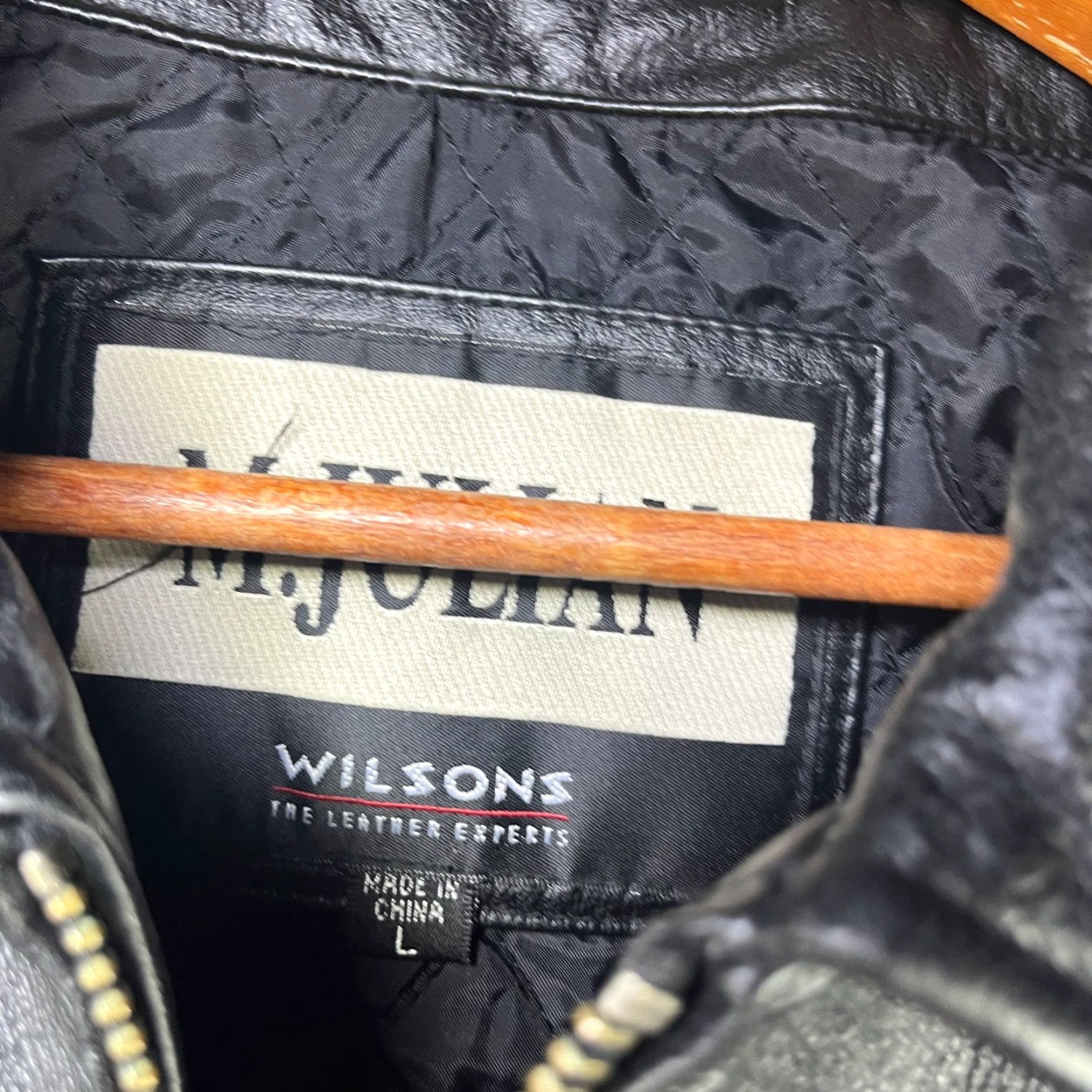 Vintage VINTAGE Wilsons Leather Julian Jacket Black L Mens Bomber Jacket 90s Outdoor Fleece Zip Size US L / EU 52-54 / 3 - 4 Thumbnail