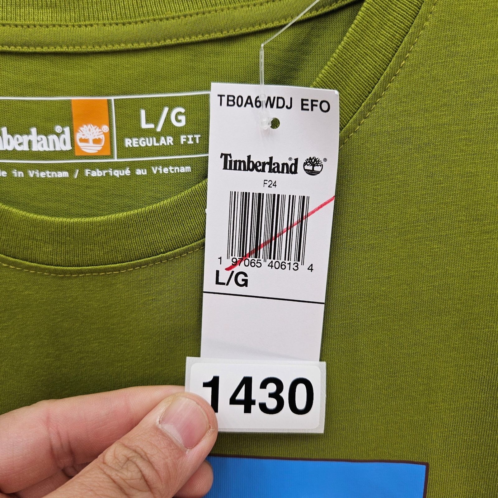 Timberland TIMBERLAND MEN'S LARGE MOUNTAIN ORGANICALLY MADE GREEN TEE Size US L / EU 52-54 / 3 - 5 Thumbnail