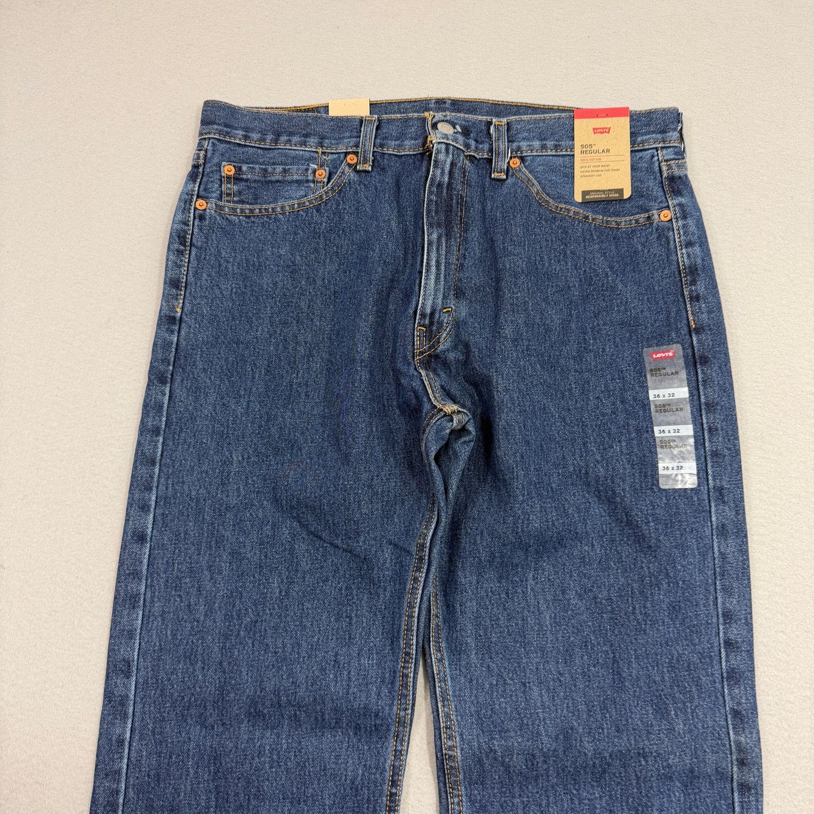 Levi's Levis 505 Regular Fit Jeans Men's 36x32 Blue NEW NWT Size US 36 / EU 52 - 2 Thumbnail