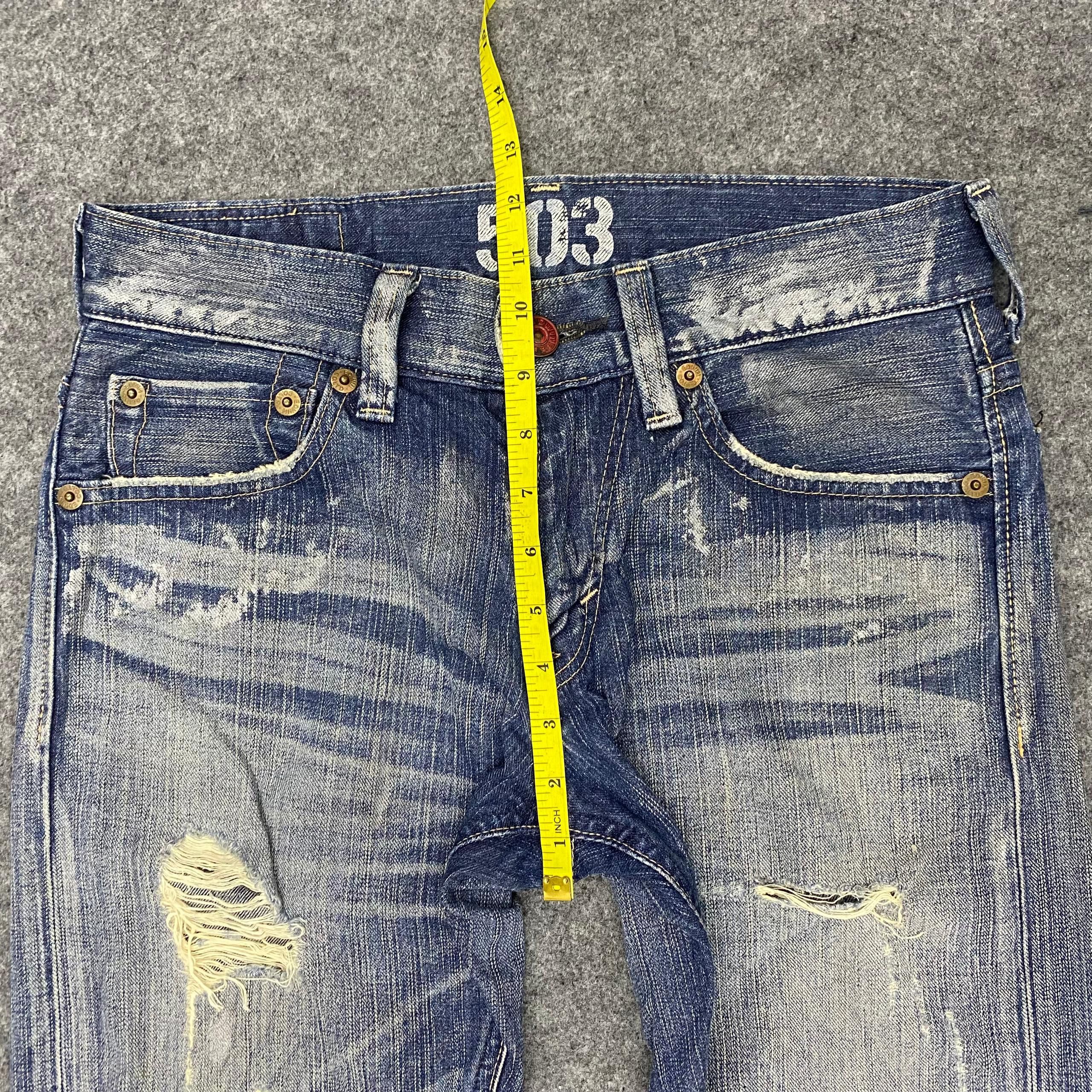 Edwin 💥Best Offer💥Vintage Edwin 503 Blue Trip Distressed Denim Size US 32 / EU 48 - 7 Thumbnail