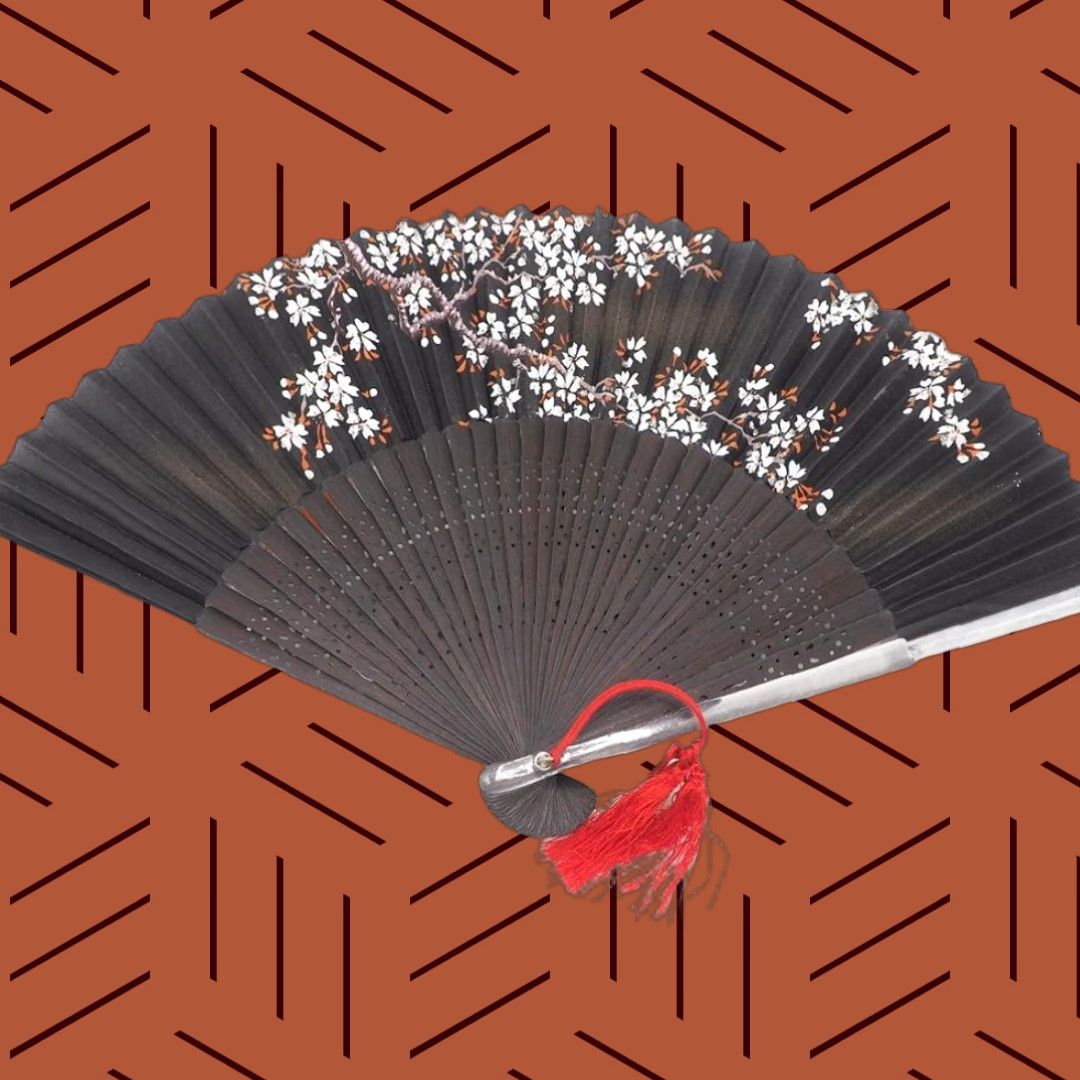 Vintage Vintage Ladies Plastic & Fabric Folding Fan Size ONE SIZE - 1 Thumbnail