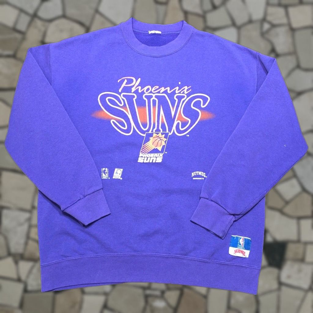 VINTAGE Phoenix Suns Sweatshirt Mens L Purple Nutmeg Mills NBA