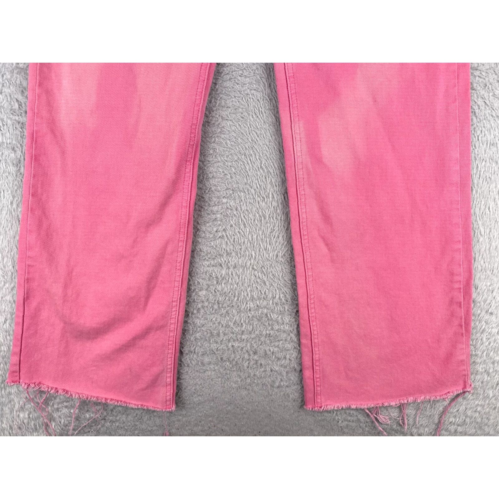 Shein Shein Jeans Women 27 Pink Wide-Leg High Rise Cotton Blend Raw Hem 27x32 Size 27" / US 4 / IT 40 - 2 Thumbnail