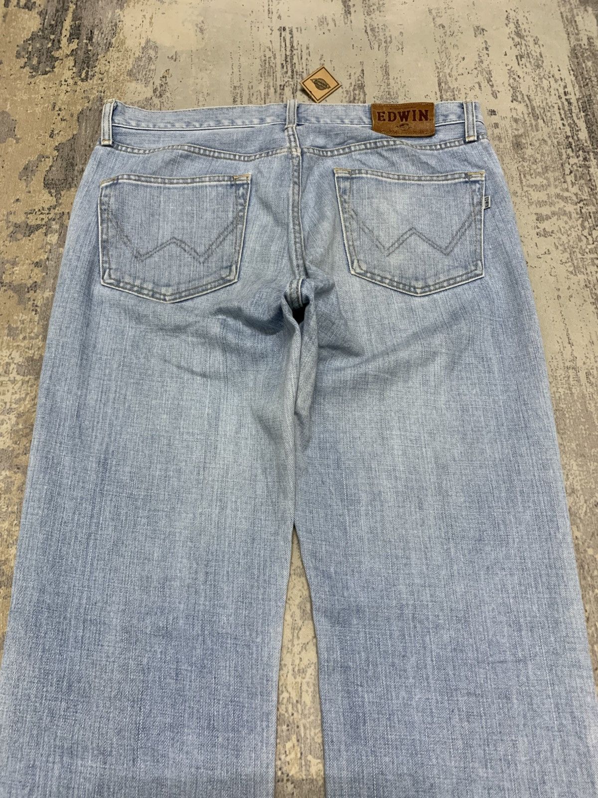 Japanese Brand Edwin Straight Leg Blue Wash Jeans Streetwear W35 Size US 35 - 7 Thumbnail