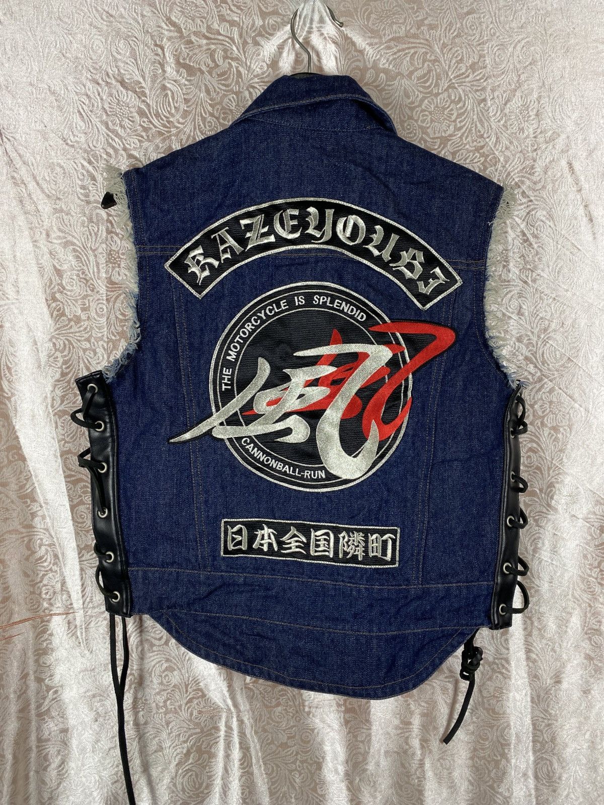 Kadoya KADOYA Kazeyoubi Biker Denim Leather Side Lace Motorcycle Size US M / EU 48-50 / 2 - 12 Thumbnail
