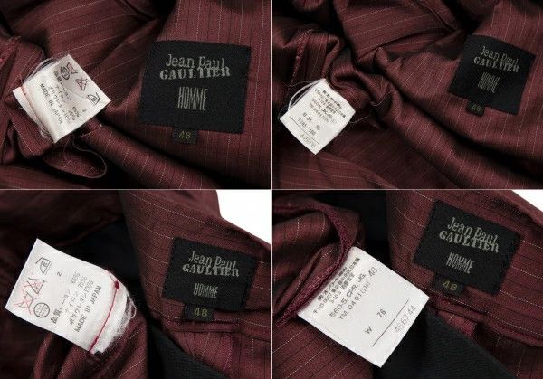 Jean Paul Gaultier Stretch Stripe Power Shoulder Suit Set in Red, Size 48 Size US M / EU 48-50 / 2 - 20 Thumbnail