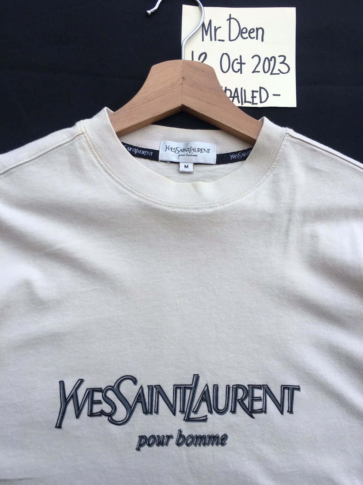 Yves Saint Laurent Rare Vintage Yves Saint Laurent YSL Big Logo Spellout Tee Size US M / EU 48-50 / 2 - 7 Thumbnail