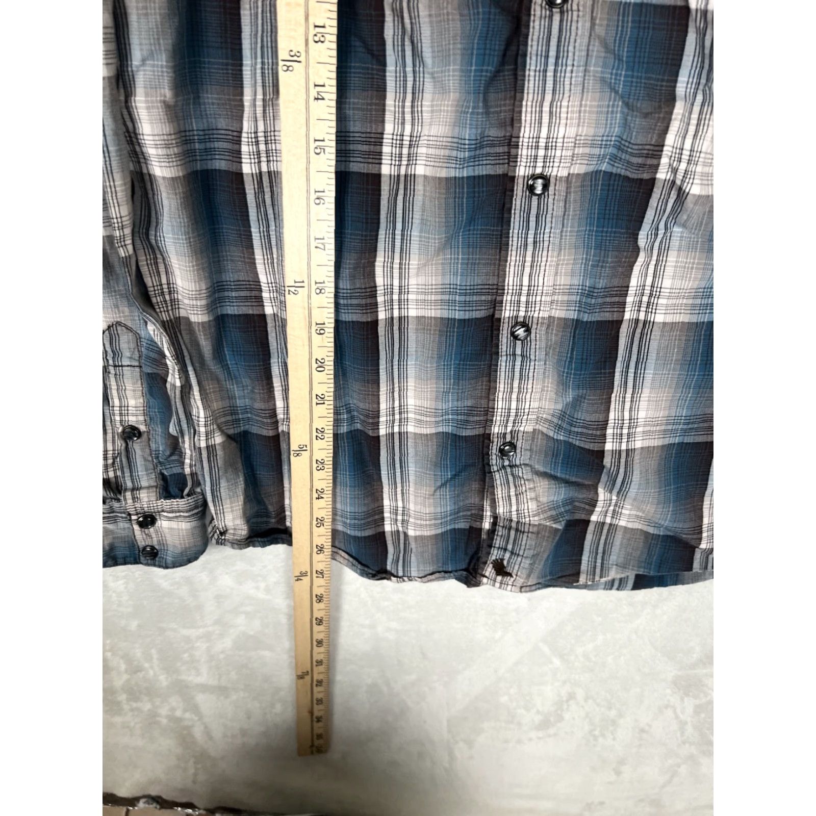 Cody James Cody James Shirt Mens Large Blue Gray Plaid Western Snap Front Long Sleeve Size US L / EU 52-54 / 3 - 3 Thumbnail