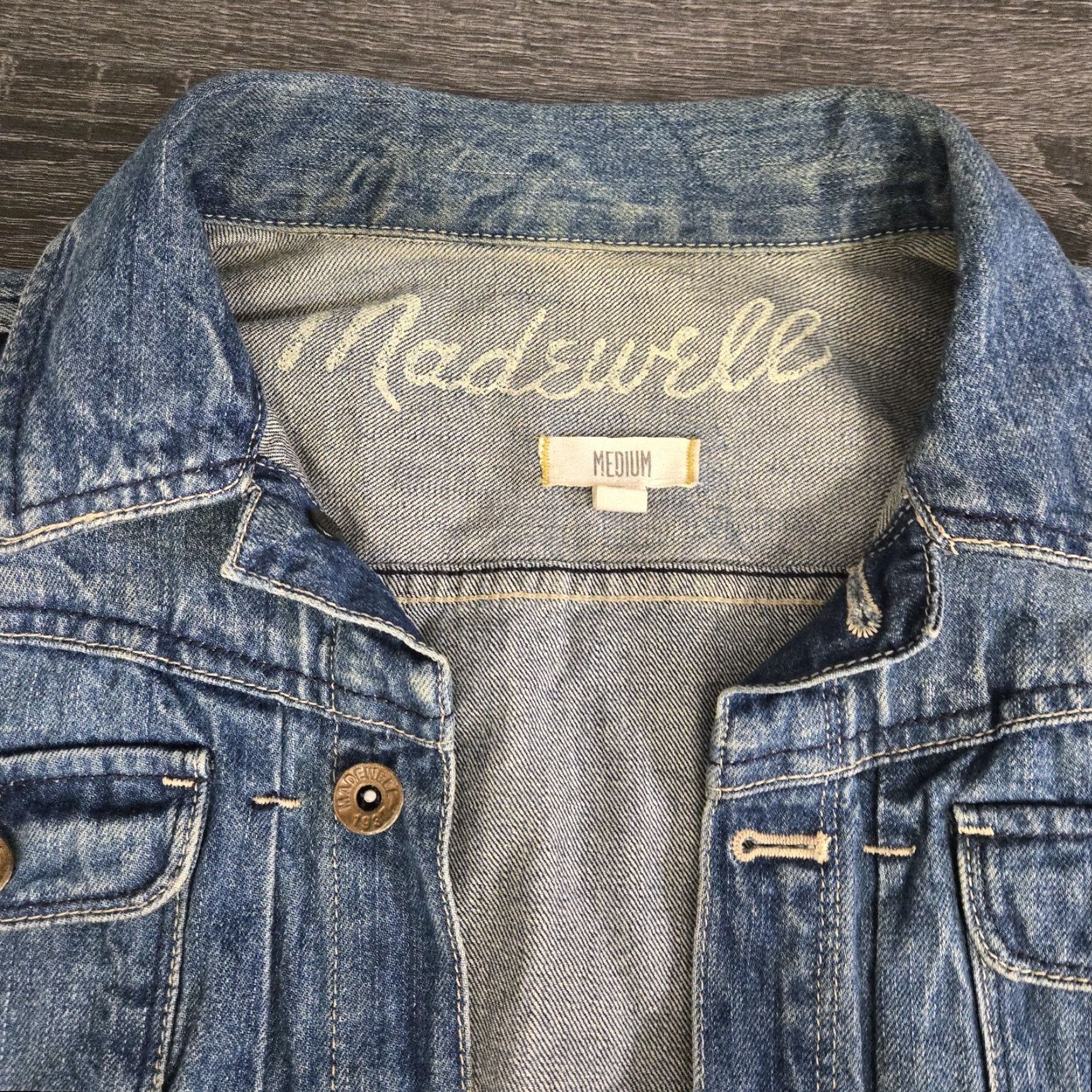 Madewell Madewell Denim Jacket Womens Medium Blue Casual Button-Up Jacket Size 32" / US 10 / IT 46 - 4 Thumbnail