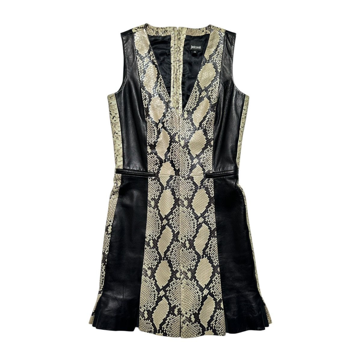 Just Cavalli × Roberto Cavalli Leather python paneled dress Size XS / US 0-2 / IT 36-38 - 1 Thumbnail