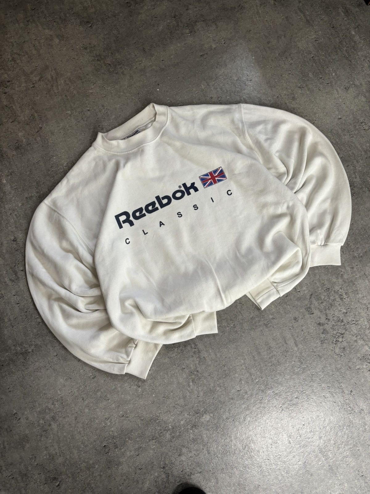Reebok Reebok White Vintage Boxy Crewneck L Streetwear Size US L / EU 52-54 / 3 - 2 Thumbnail