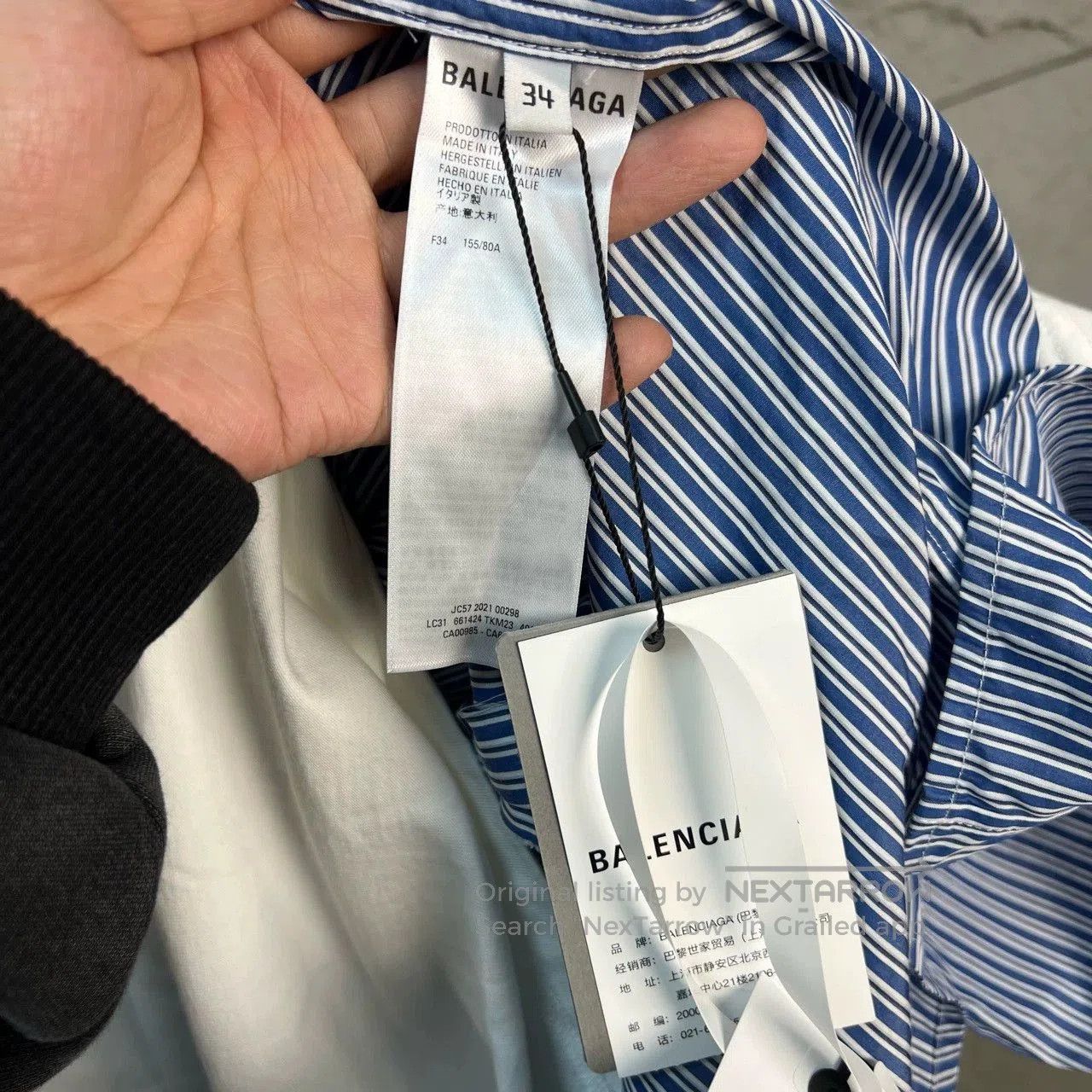 Balenciaga balenciaga blue striped shirt with white underlayer. Size US S / EU 44-46 / 1 - 4 Thumbnail