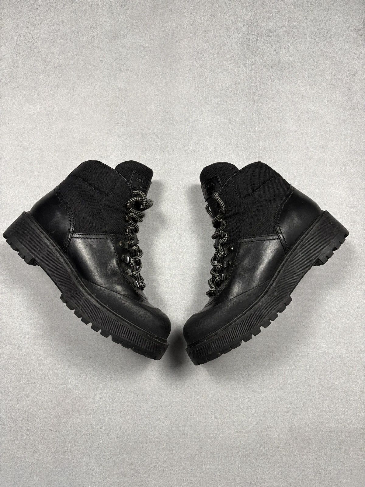 Prada Prada Milano Leather Hiking Combat Boots Lug Sole 3T 5920 Size US 8.5 / IT 38.5 - 1 Thumbnail
