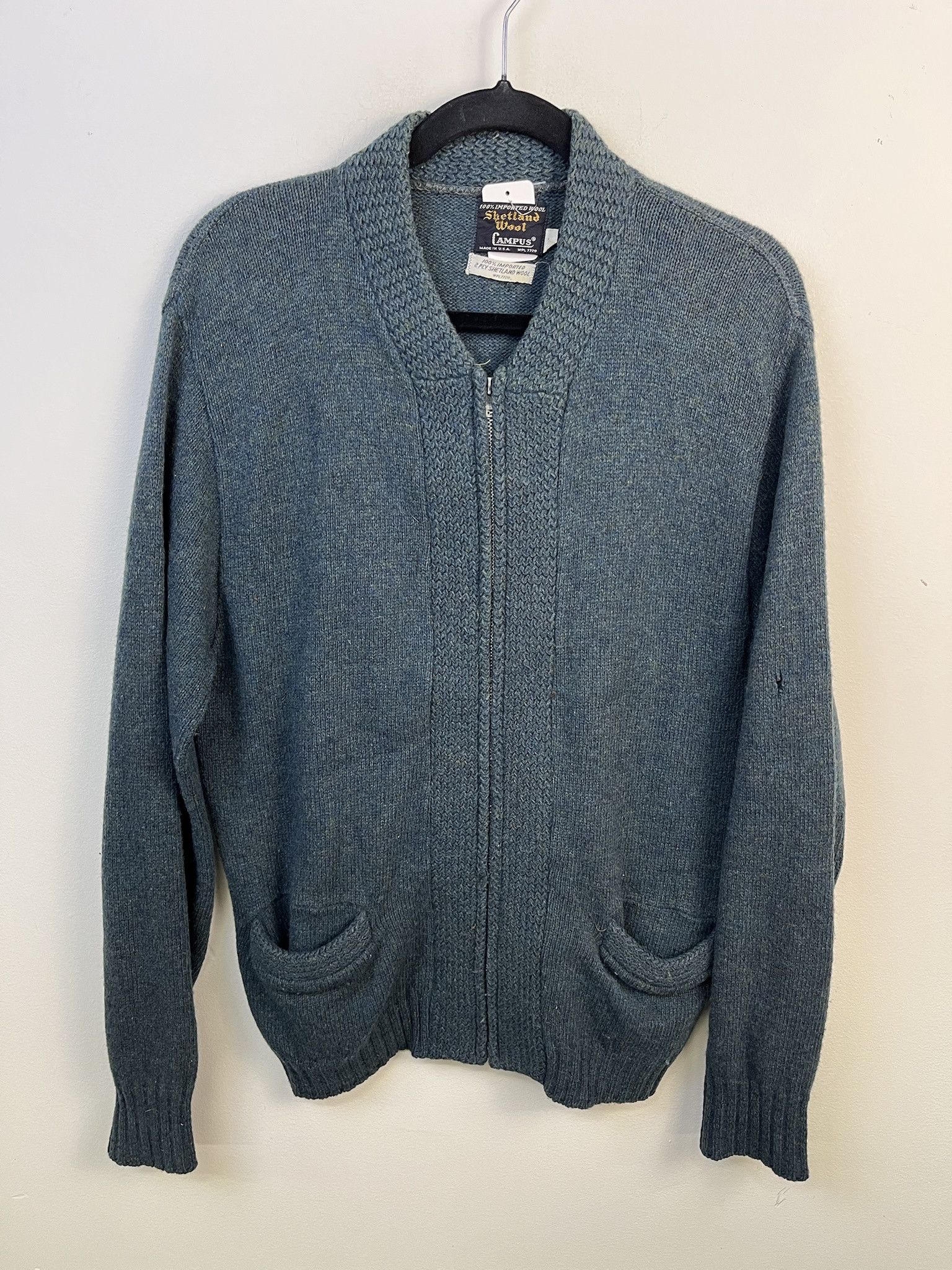Vintage Vintage 60s Revere Zip Cardigan 3 Pocket Wool Sweater