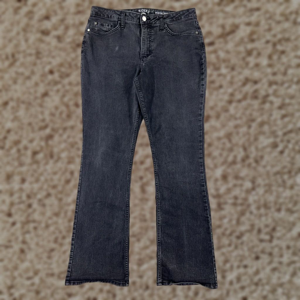 Lee Riders By Lee Jeans Pants Womens 12 Black Denim Bootcut Western Embroidered Denim Jeans Bootcut Womens 12 Black Size 34" / US 12 / IT 48 - 1 Thumbnail