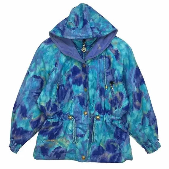 Ellesse Vtg 90' ELLESSE PERUGIA ITALY AOP Ski Winter Jacket Coat Size L / US 10 / IT 46 - 5 Thumbnail