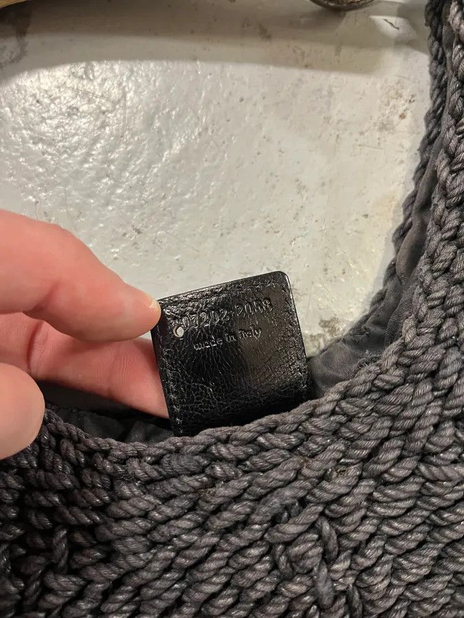Yves Saint Laurent 2000s Yves Saint Laurent Mombasa Black Woven Knot Horn Handle Bag Size ONE SIZE - 7 Thumbnail