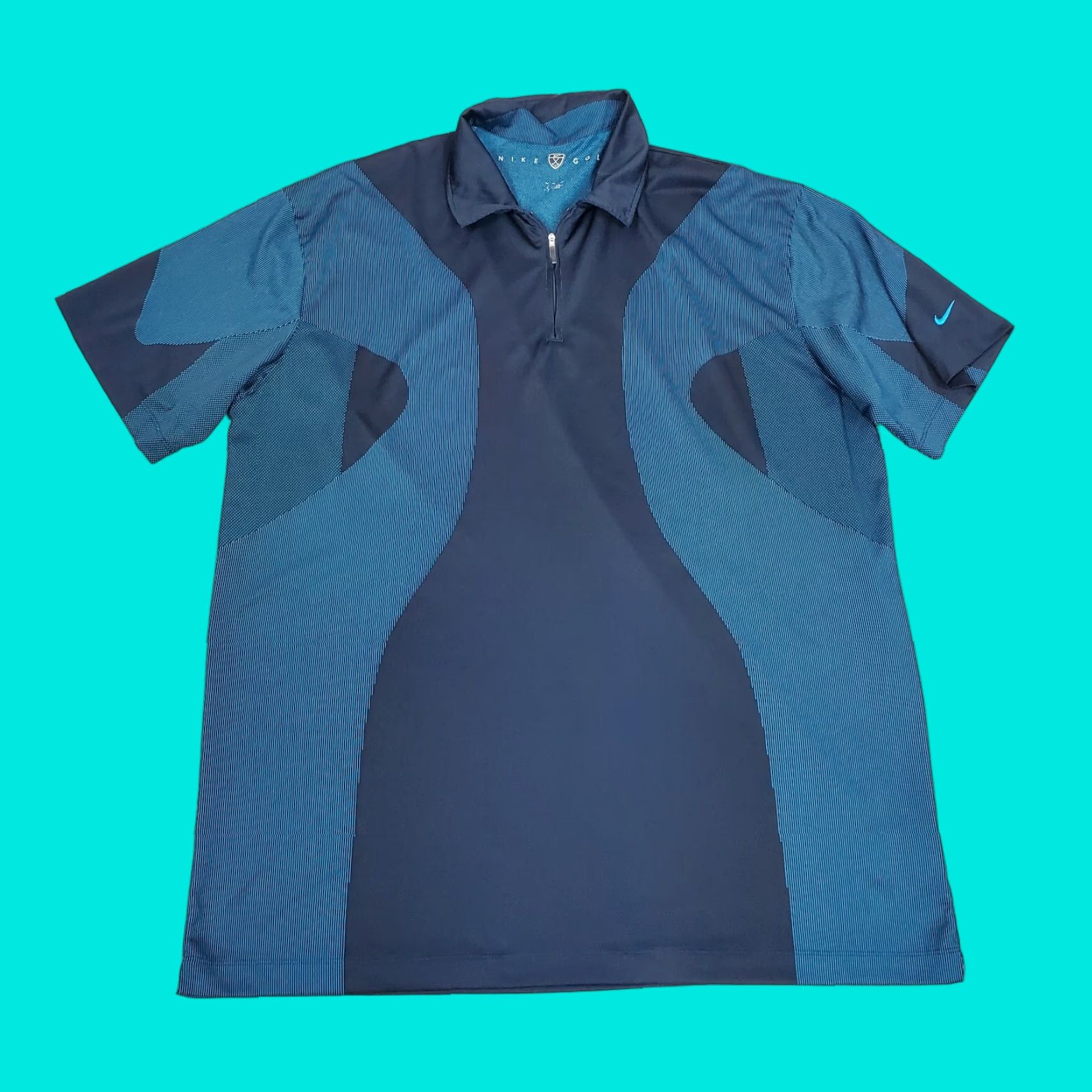 Nike Nike Polo Shirt Mens XXL 2XL Blue Short Sleeve 1/4 Zip Performance Stretch Golf Size US XXL / EU 58 / 5 - 1 Thumbnail