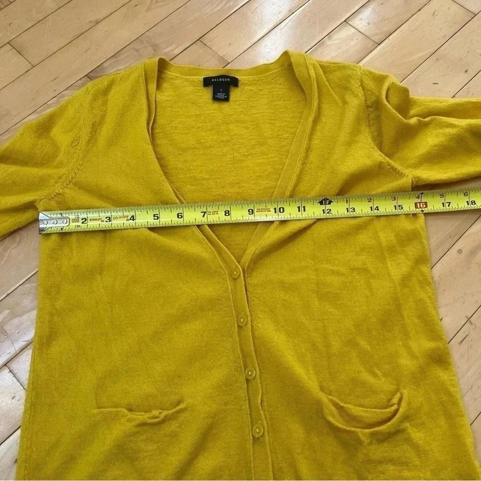 Other Halogen Yellow 100% Merino Wool Button Front Cardigan Size S Size S / US 4 / IT 40 - 8 Thumbnail