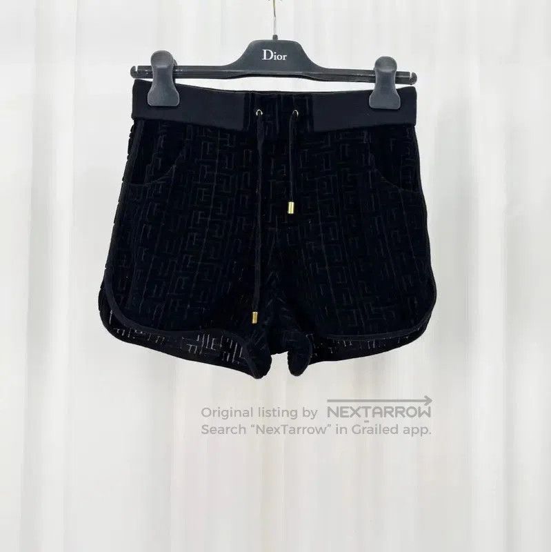 Balmain Balmain Black Cotton Blend Logo Women's Shorts . Size 22" - 1 Thumbnail