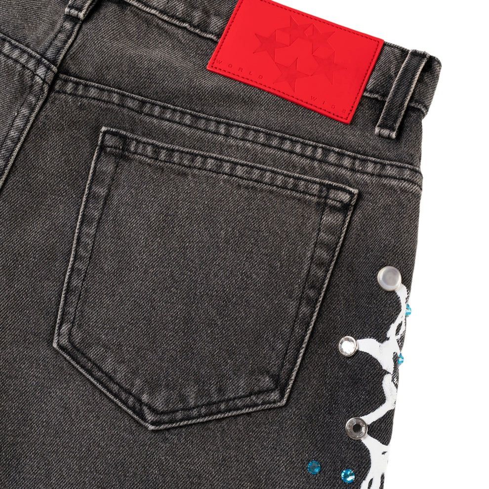 Sp5der Rhinestone denim shorts Size US 30 / EU 46 - 7 Thumbnail