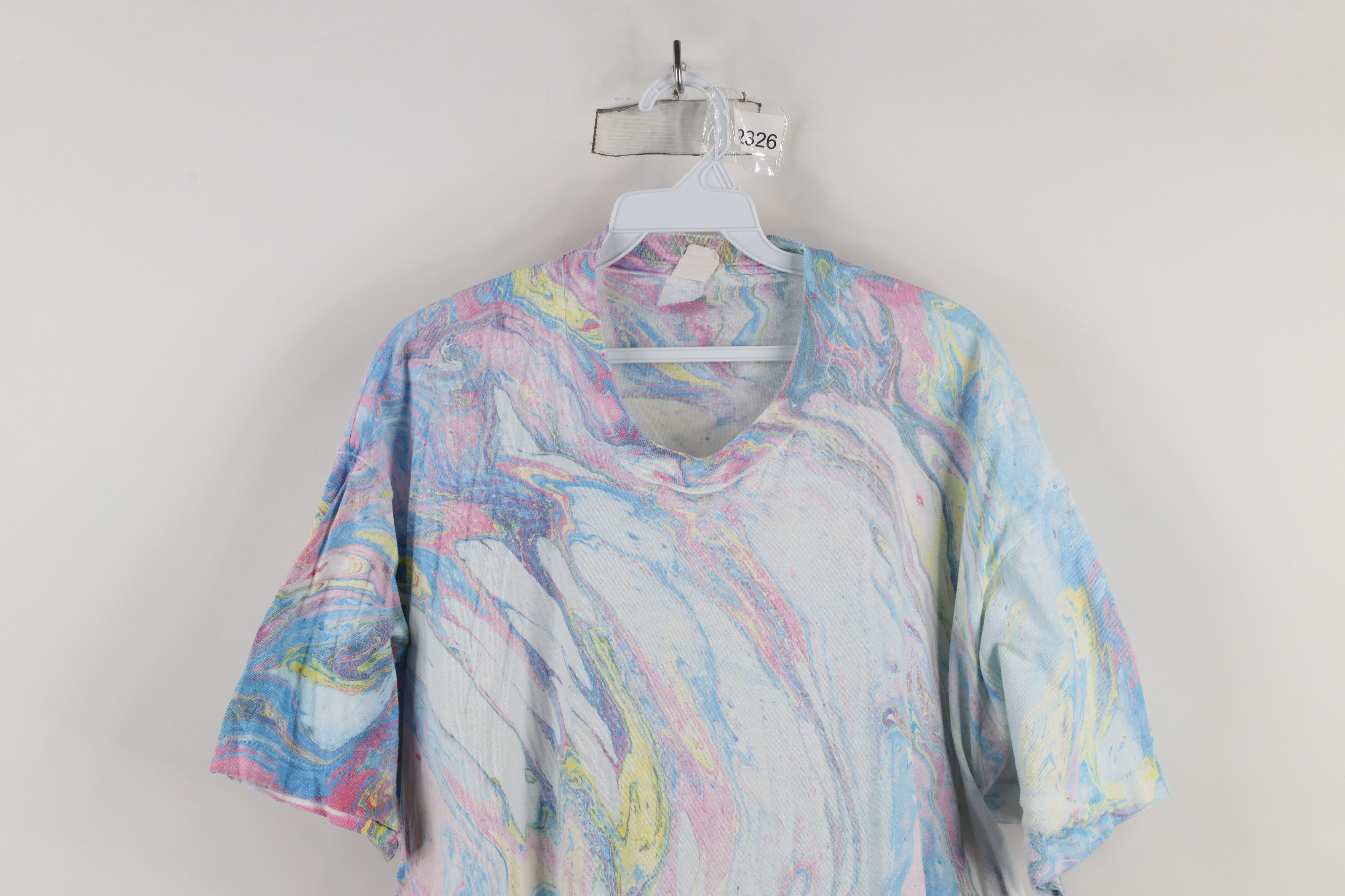 Vintage Vintage 90s Streetwear Paint Tie Dye Shot Sleeve T-Shirt USA Size US XXL / EU 58 / 5 - 2 Thumbnail