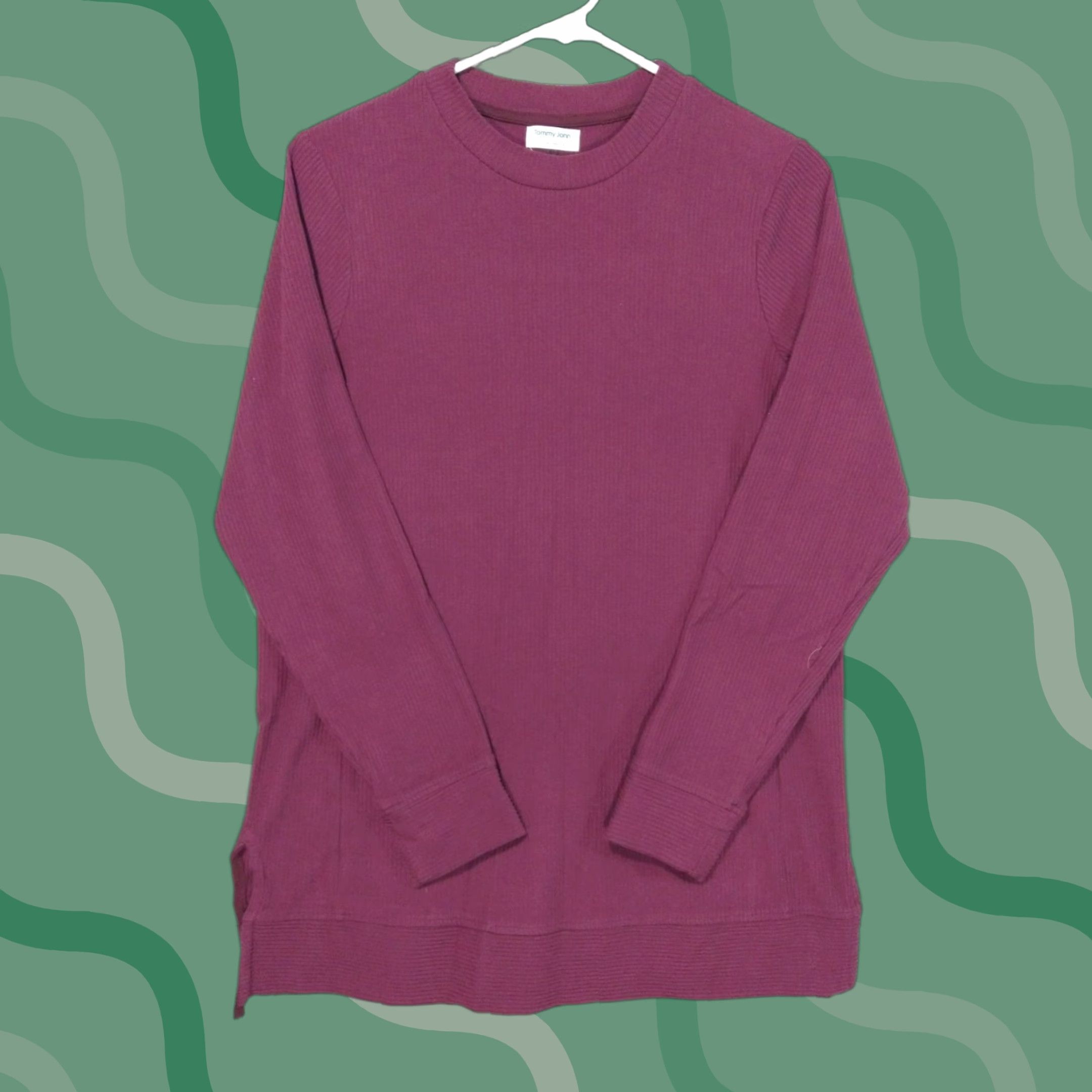 Vintage Tommy John Sweatshirt Womens Medium Red Zen Ribbed Pullover Casual Long Sleeve Size M / US 6-8 / IT 42-44 - 1 Thumbnail