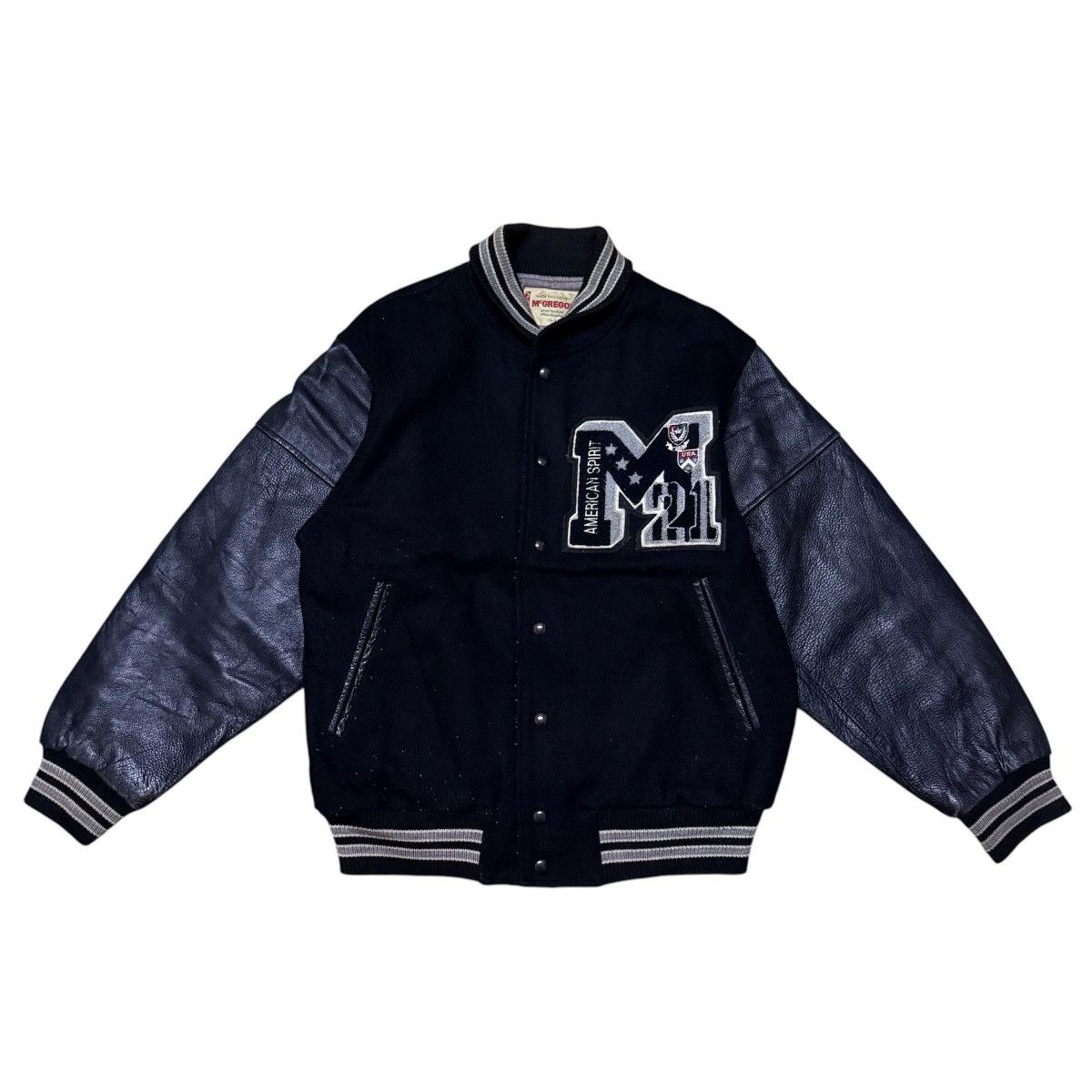 McGregor Vintage Mcgregor Leather Sleeve Varsity Jacket Size US L / EU 52-54 / 3 - 1 Thumbnail