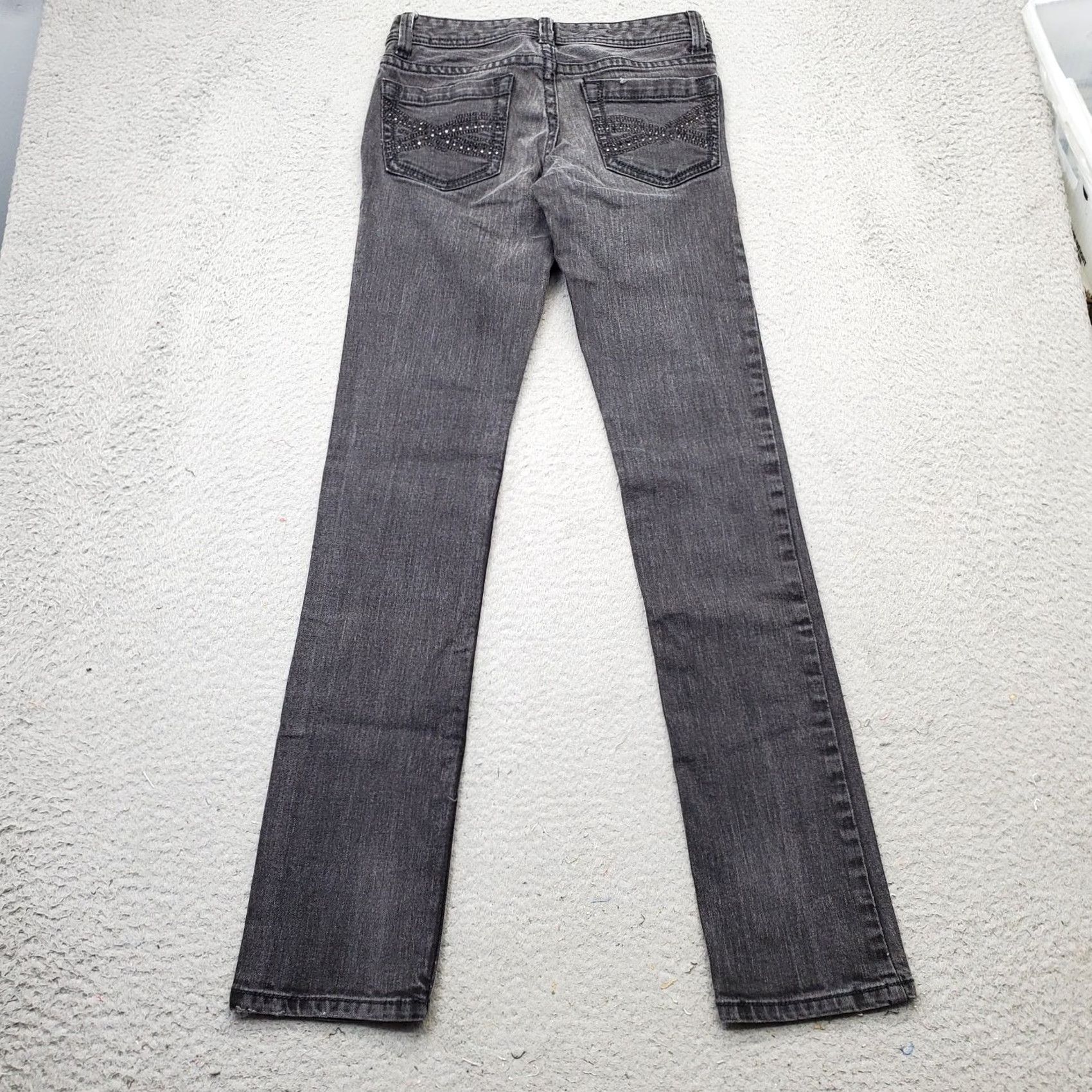 Vintage Aéropostale Skinny Jeans Womens 0R Black Cotton Regular Beaded Pocket Denim Jeans Clothing Women Regular Fit 0R Black Jeans Size 25" / US 0 / IT 36 - 2 Thumbnail