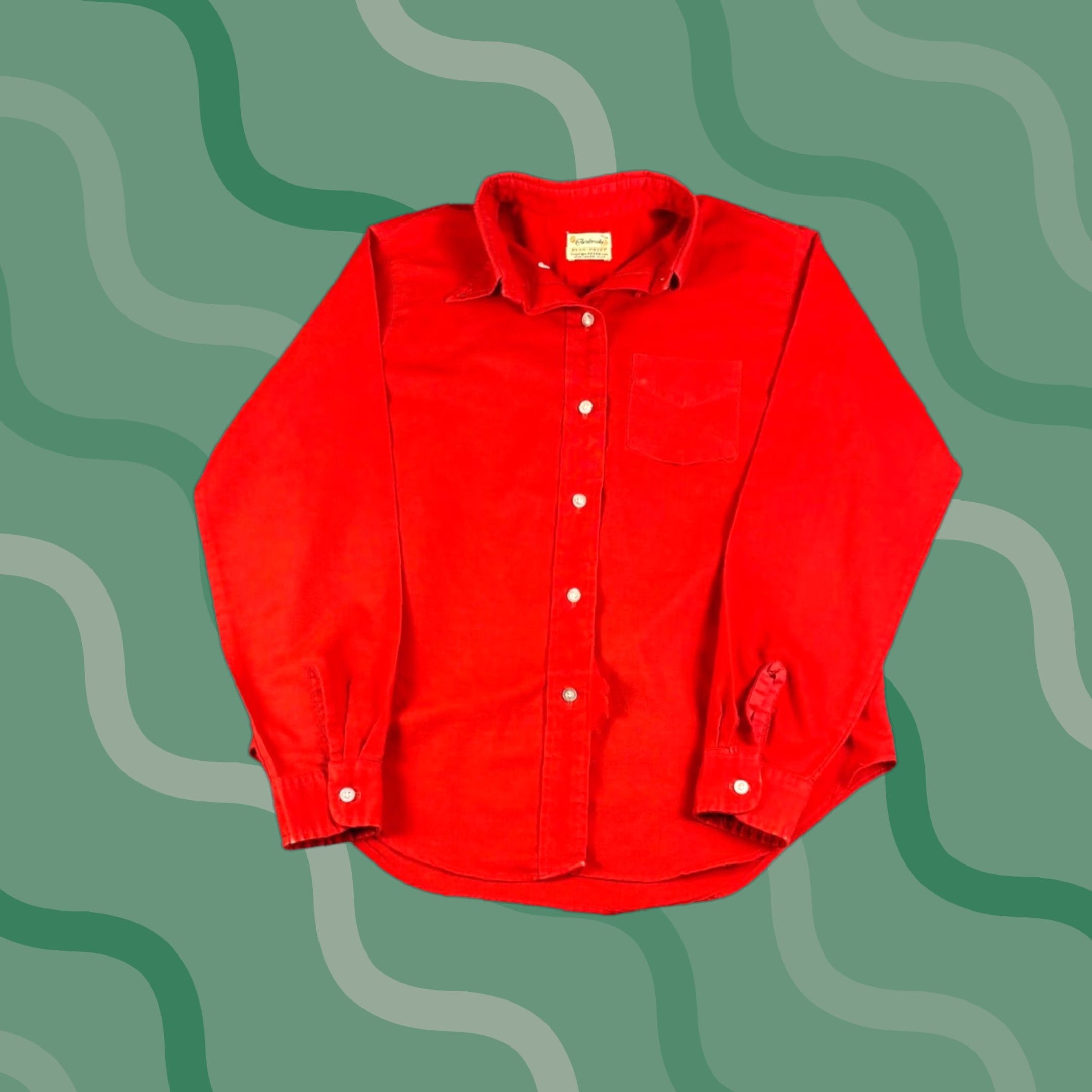 Vintage VINTAGE Glenbrooke Jr Penn-Prest Red Button Down Shirt Long Sleeve Solid Shirt S Red 70s Preppy Mens Boys Size US S / EU 44-46 / 1 - 1 Thumbnail