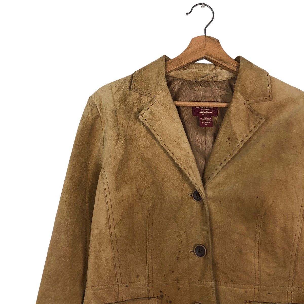 Japanese Brand 🔥Vintage Leather Jacket Eddie Bauer Issey Miyake Size US M / EU 48-50 / 2 - 7 Thumbnail