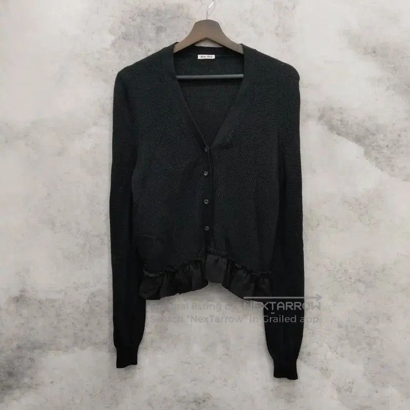 Miu Miu Miu Miu Black Long Sleeve Cardigan for Women . Size L / US 10 / IT 46 - 1 Thumbnail