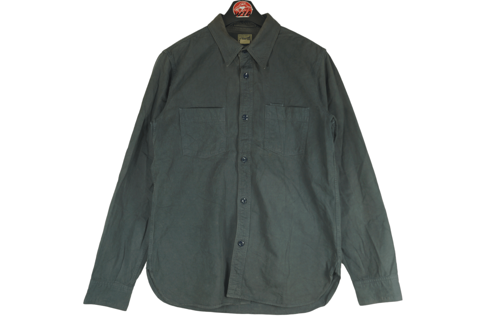 image of Phigvel Makers Co Vintage Phigvel Long Sleeve Buttonup Nice Design in Dark Grey, Men's (Size Small)