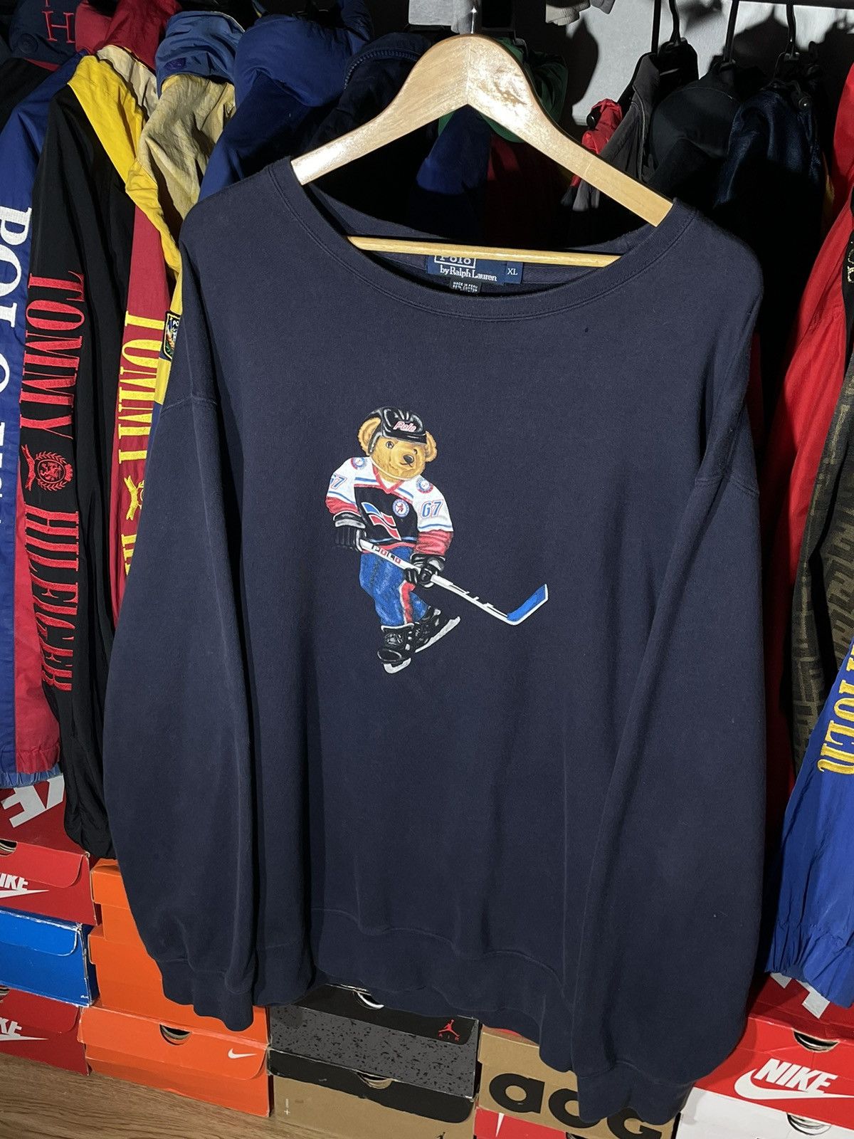 Polo Ralph Lauren × RRL Ralph Lauren × Vintage Crewneck Polo Bear 90’s OG Vintage Size US XL / EU 56 / 4 - 3 Thumbnail
